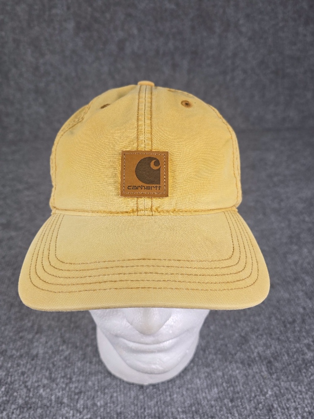 Carhartt Canvas Odessa Cap Adjustable Hat Washed Yellow Great Fade